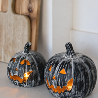 Set of 2 Jack O Lanterns – Black