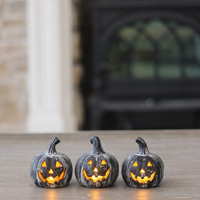 Set of 3 Mini Jack O Lanterns – Black