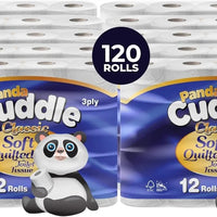 120 Panda Cuddle Toilet Roll Tissue 3 Ply Soft Quilted Ultra Strong Luxury
