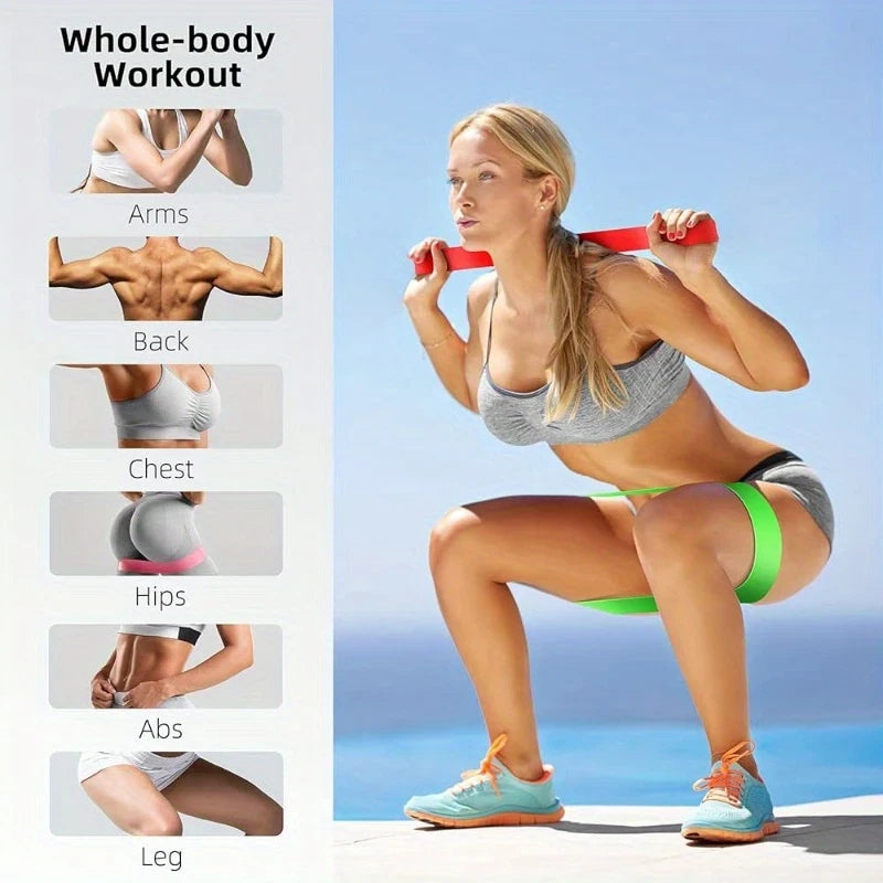 5pcs Portable Fitness Resistance Bands - Full Body Workout, Hip/Leg/Arm Extension