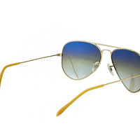 Ray-Ban Sunglasses RB3025 Aviator Gradient Gold Frame Light Blue Lenses 58mm