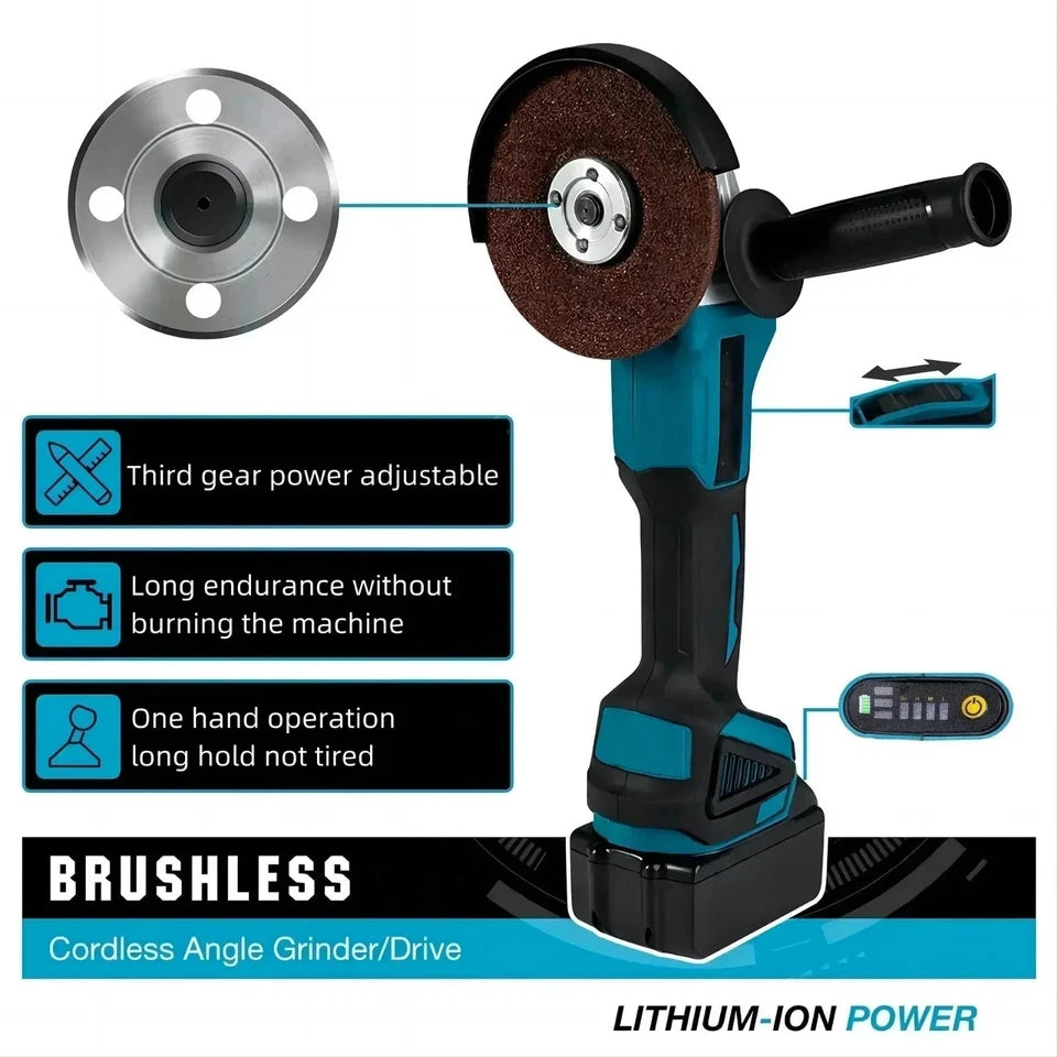Makita 18V 100mm DGA404 Brushless Lithium Electric Angle Grinder Rechargeable