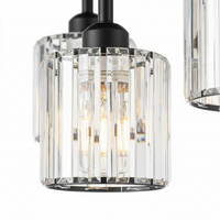 Black K9 Crystal Ceiling Light 3-Light | E27