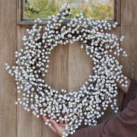 Christmas Wreath - White Winter Berries