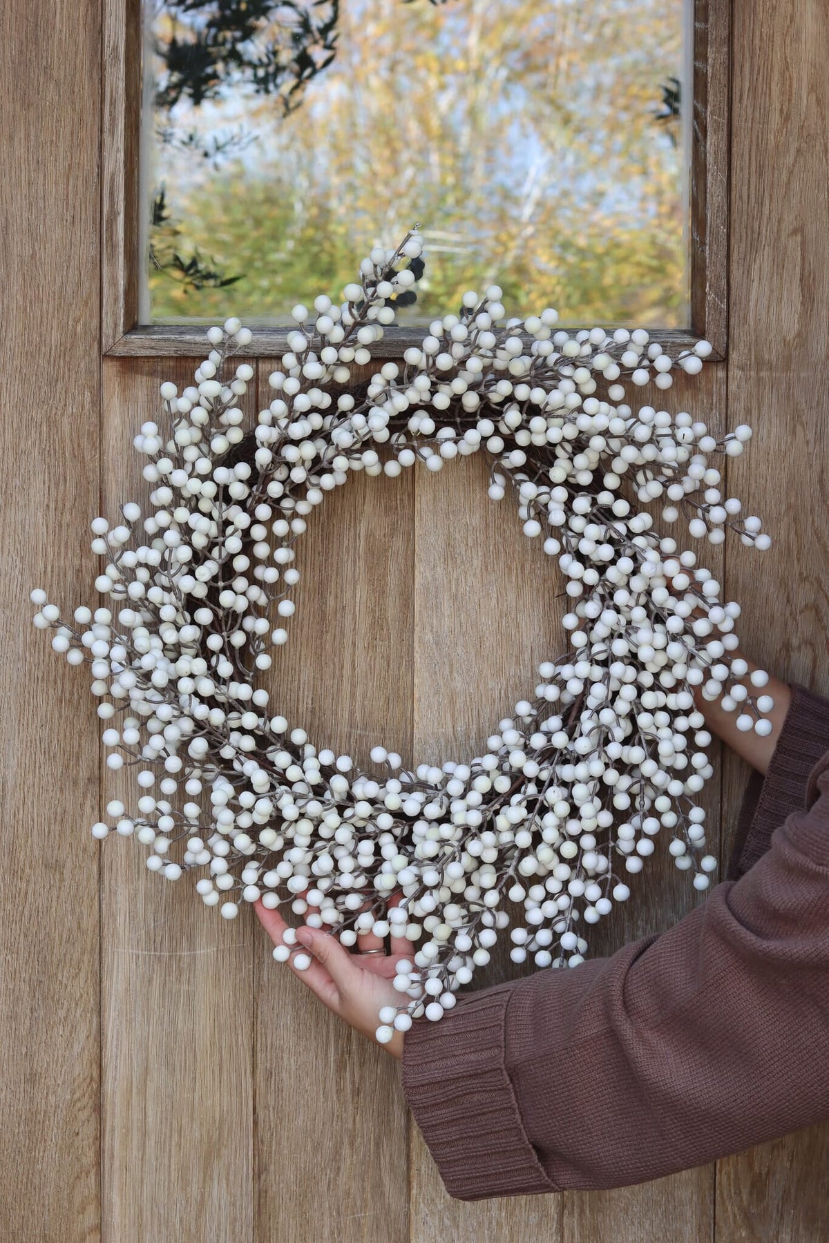 Christmas Wreath - White Winter Berries